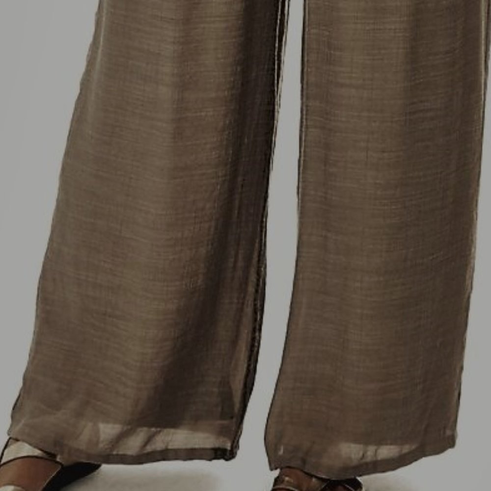 Apt. 9® Taupe Gauze Palazzo Pull-On Lined Pants - Picture 3 of 6